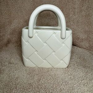 White Ceramic Purse Vase/Decor NWOT